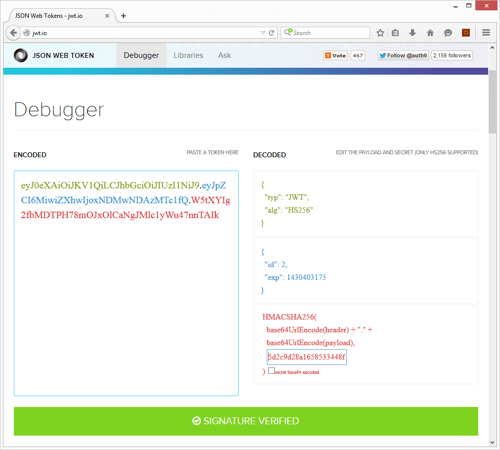 jwt.io successful signature verification