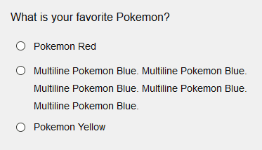 Preview of vertically aligned radio button labels