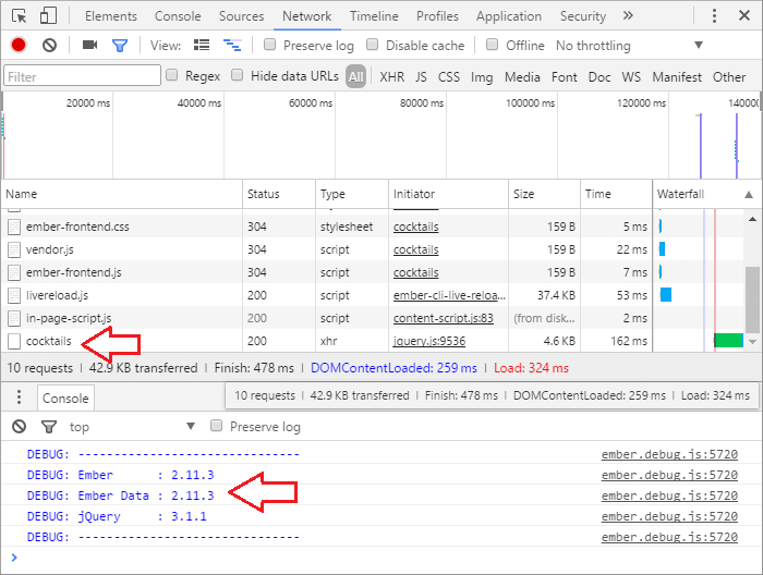 Ember Inspector API network resource
